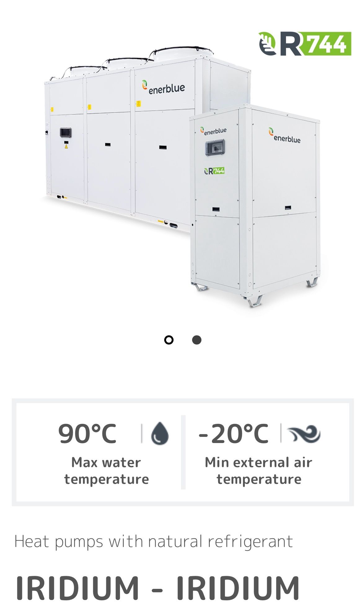 Enerblue Iridium CO2 Heat Pumps Air, Water, or Dual Source